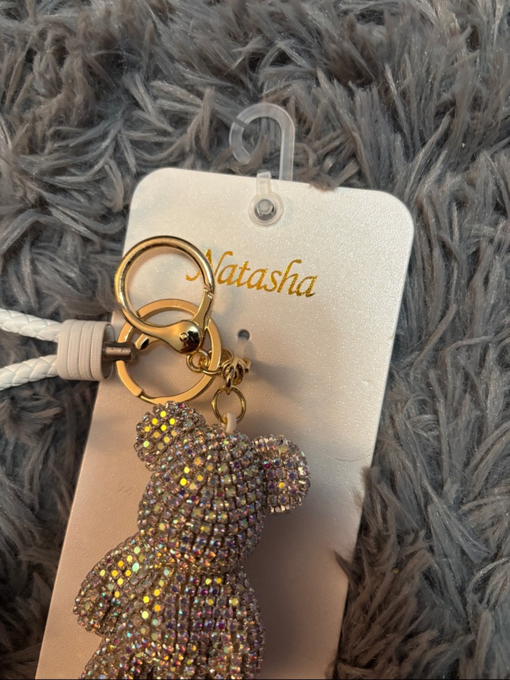 Sparkling Iridescent Teddy Bear Keychain or bag charm - Accessories - Picture 2 of 3